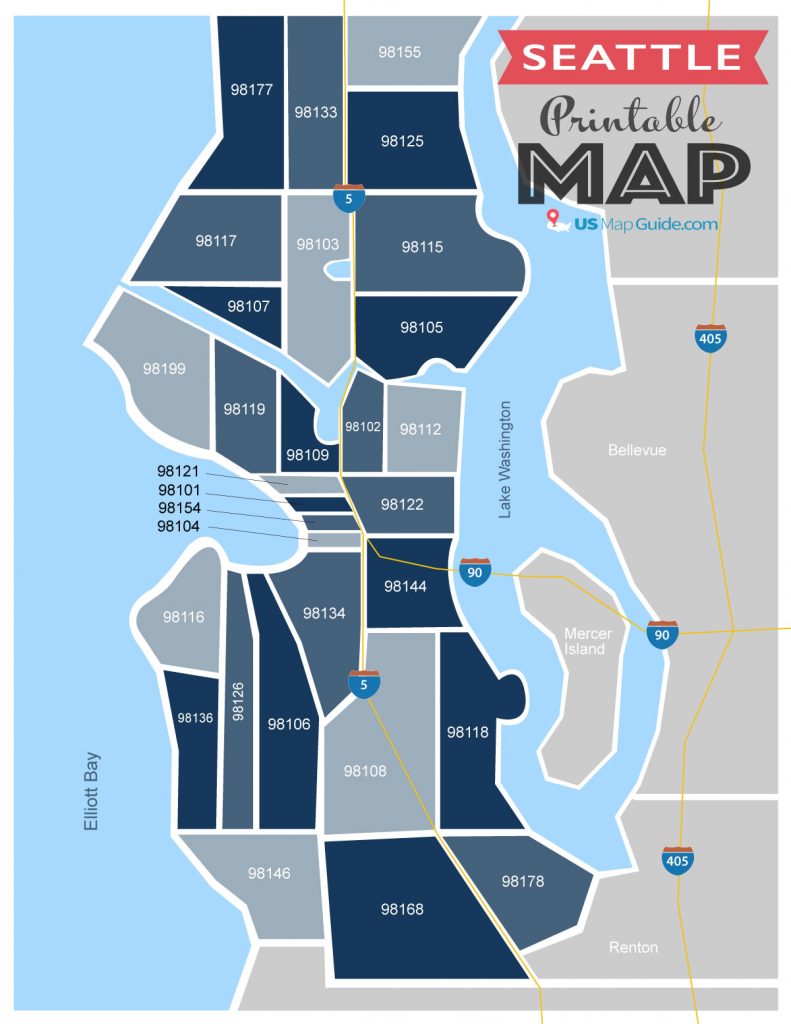 seattle washington zip code map Seattle Wa Zip Code Map Updated 2019 seattle washington zip code map
