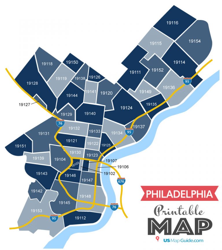 Philadelphia Zip Code Map [Updated 2022]