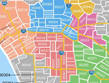 los angeles city zip code map City And Zip Code Guides los angeles city zip code map