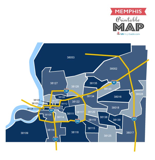 Memphis Zip Code Map Updated 2022 